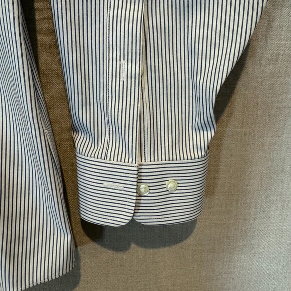 Brooks Brothers Regent 1818 Non-Iron Dress Shirt 17.5–6/7 Blue Stripe Cotton - Picture 4 of 10